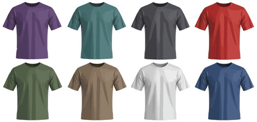 Variety of Blank Short Sleeve T-Shirts in Different Colors