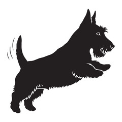 Highlighting an exceptionally bold Scottish Terrier digital black silhouette, perfect rendering - Scottish Terrier silhouette - Scottie Vector - Silhouette of Scottish Terrier - dog silhouette

