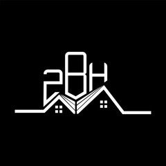 ZBH Real State logo design, ZBH simple and modern logo. ZBH luxurious alphabet design