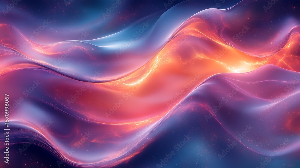 Poster abstract aurora wave: mesmerizing liquid forms with vibrant hues and luminous energy for artistic de
