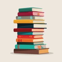 stash of book isolated in White Background, stash of book vector, Flat lay vector illustration