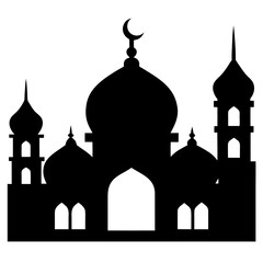 Mosque Domes and Minarets Silhouette