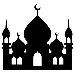Mosque Domes and Minarets Silhouette