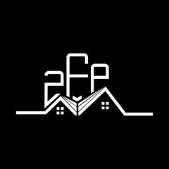 ZFP Real State logo design, ZFP simple and modern logo. ZFP luxurious alphabet design