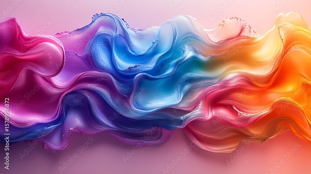 Poster abstract colorful fluid art: modern design with flowing gradient and elegant texture for creative ba