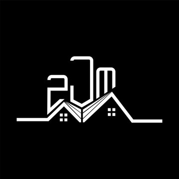 ZJM Real State logo design, ZJM simple and modern logo. ZJM luxurious alphabet design