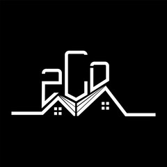 ZLD Real State logo design, ZLD simple and modern logo. ZLD luxurious alphabet design