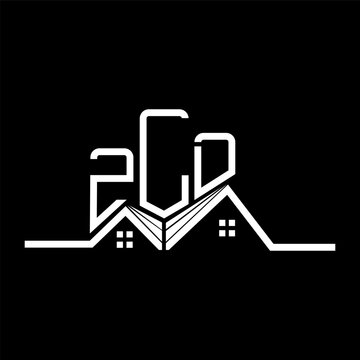 ZLD Real State logo design, ZLD simple and modern logo. ZLD luxurious alphabet design