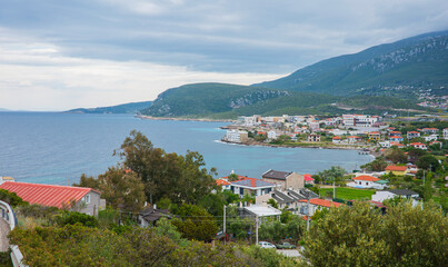View from above of the resort town in Turkey