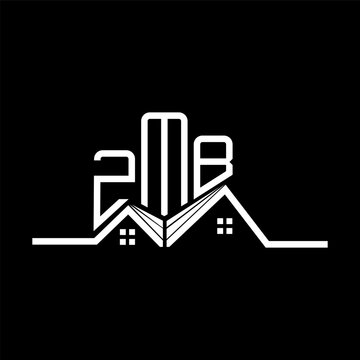 ZMB Real State logo design, ZMB simple and modern logo. ZMB luxurious alphabet design