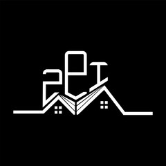 ZPI Real State logo design, ZPI simple and modern logo. ZPI luxurious alphabet design