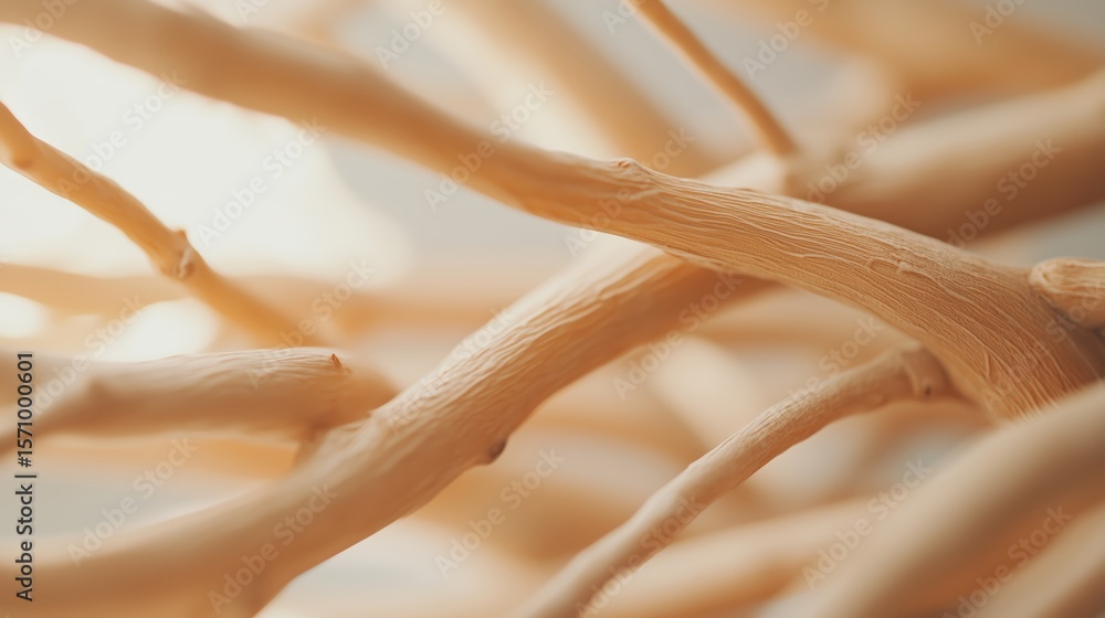 Poster twisted natural branches arranged in a close-up view, showcasing texture and pattern