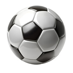 Realistic black and white soccer ball isolated on white background ideal for sports game and fitness use
