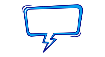 Cartoon Blue Speech Bubble – Bold Outline with Lightning Bolt Tail Dynamic Lightning Bolt Speech Bubble – Eye-Catching Vector Graphic 