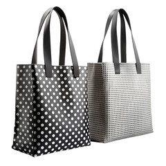 Black and white tote shopping bags isolated on white background great for fashion and branding visuals
