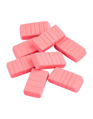 pink chocolate pieces isolated on transparent background, png