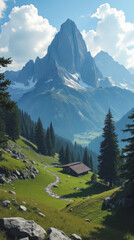 Mount Olympus Greece Mythical Peak Surrounded by Alpine Meadows and Ancient Ruins
