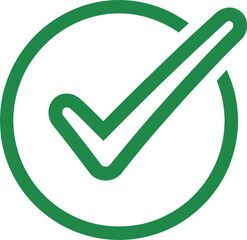 Check mark vector green icon symbol correct approval sign success choice tick right verified confirmation 