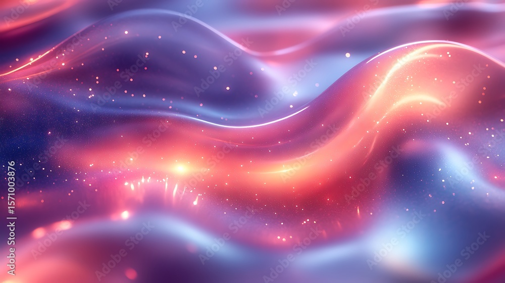 Aufkleber abstract glowing waves background with sparkling particles and elegant flowing motion for modern des