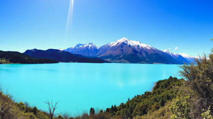 Lake Pukaki New Zealand — Striking Turquoise Lake with Mount Cook Rising Majestically in the Background