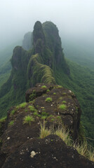 Roraima Plateau Brazil Venezuela Misty Tabletop Mountain with Bizarre Rock Formations and Rare Plants