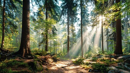 Obraz premium morning in the forest