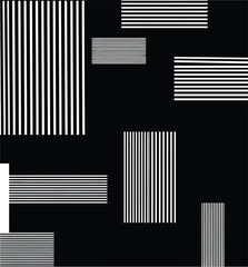 Dynamic Abstract Striped Pattern Background: Modern Black and White Lines, Vertical and Horizontal Geometric Design for Digital Art & Textiles.
