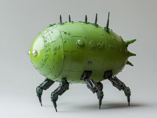 Futuristic Green Robot Design Resembling a Playful Character with Bright Eyes