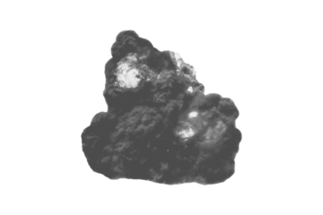 Dark smoke cloud explosion, PNG isolated on transparent background. Dynamic blast effect and abstract element.