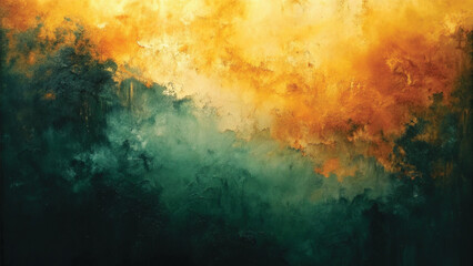 Fototapeta premium Abstract grunge background with fiery orange and yellow clouds, textured like vintage paper, for your artistic design