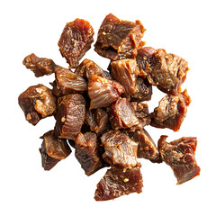 Delicious Jerky Gourmet Beef Bites Perfect Snack or Appetizer isolated on transparent background