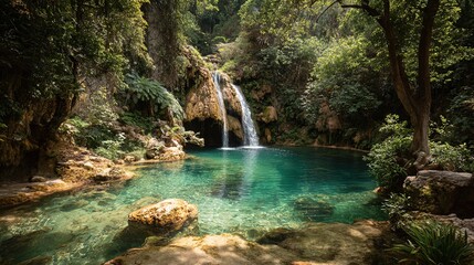 Naklejka premium waterfall in the forest