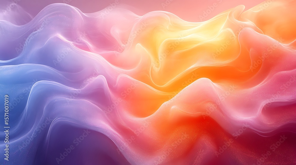 Poster abstract swirling colors background: mesmerizing fluid art with smooth gradients and soft light, per