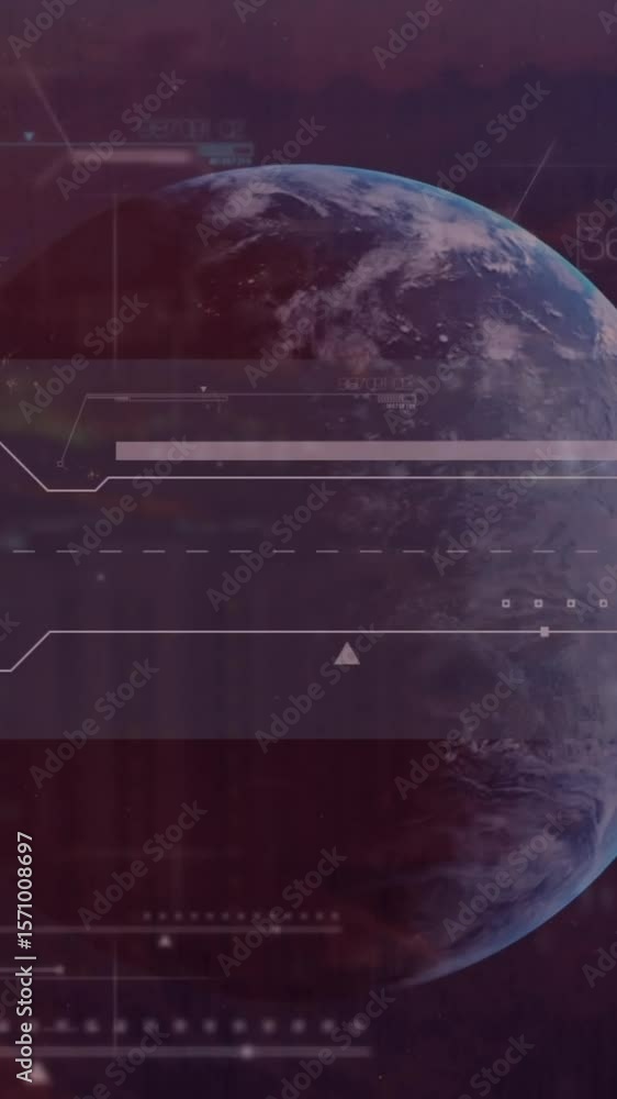 Poster animation of data processing over globe