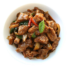 Delicious Beef StirFry Recipe Easy Asian Cuisine isolated on transparent background