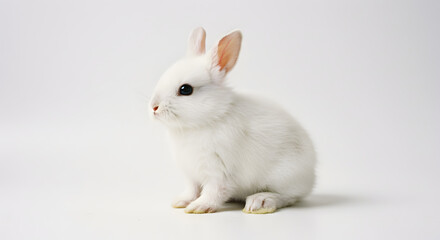Obraz premium Delicate White Bunny: A Symbol of Spring