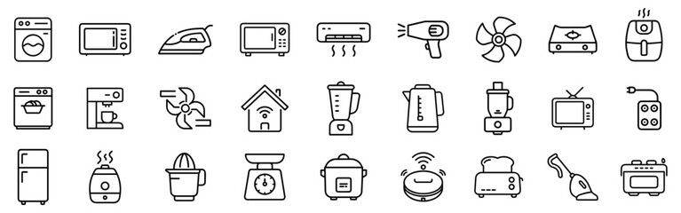 Home appliances icon set