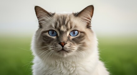 Majestic Ragdoll Cat with Striking Blue Eyes