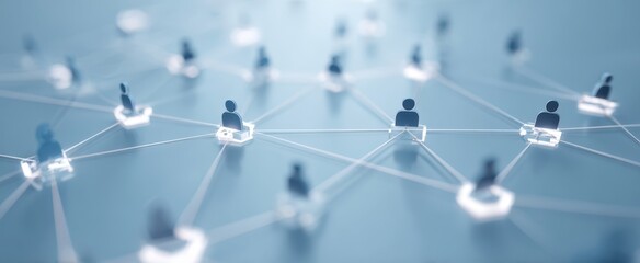 The network of digital connections among virtual people in a modern interface.
