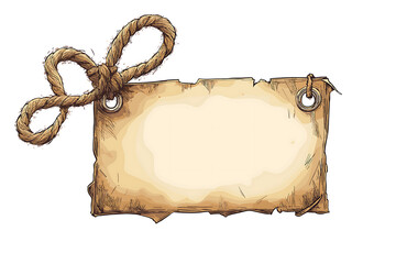 Hand-drawn old paper banner illustration.