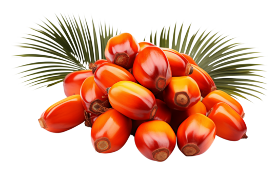 Palm Oil Fruits: Fresh Red Palm Fruit Bunches, Oil Palm Produce, Tropical Agriculture transparent background png