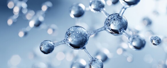 The molecular structure of water depicted in a scientific and artistic manner