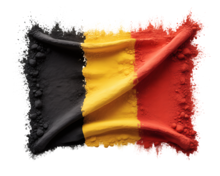 the Belgian Flag Created from Colored Powders, Symbolizing Dynamic Cultural Expression and National Identity