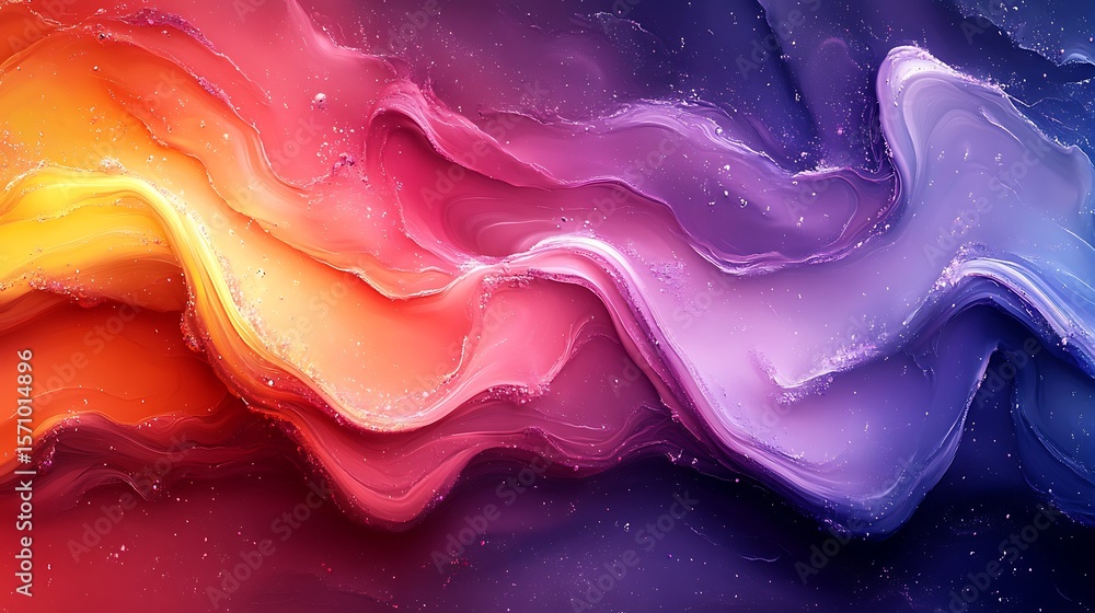 Poster abstract fluid art with vibrant color gradient and delicate textures for creative backgrounds and ar