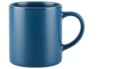 Blue Ceramic Mug Isolated on White.