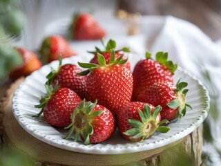strawberries in a glass bowl