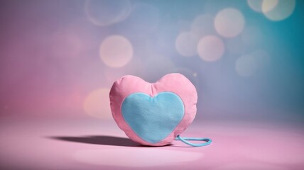 Gradient pastel pink and blue smooth background with bokeh light effect