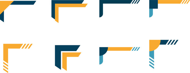 Abstract Corner Design Elements for Headers Footers