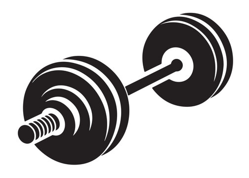 barbell logo silhouette vector, barbell logo icon vector, dumbbell black silhouette vector logo illustration, weightlifting equipment silhouette vector logo, barbell logo silhouettes vector