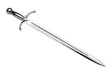 Fototapeta premium A sleek, polished metal letter opener resembling a Toledo sword. Ideal for business, history, or decorative themes, highlighting precision and elegance.